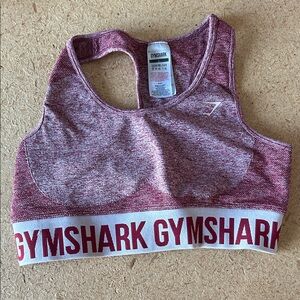 Gymshark Maroon Sports Bra with White Band